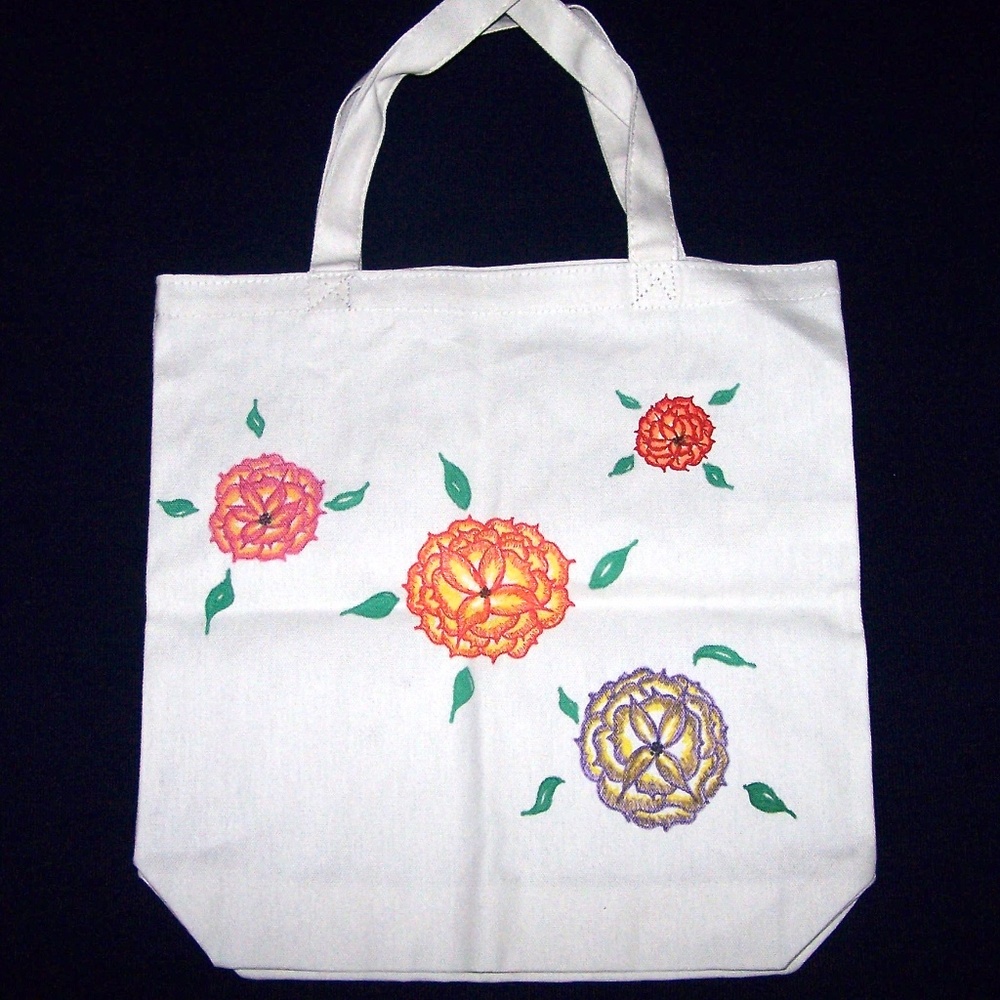 Floral Canvas Tote Bag